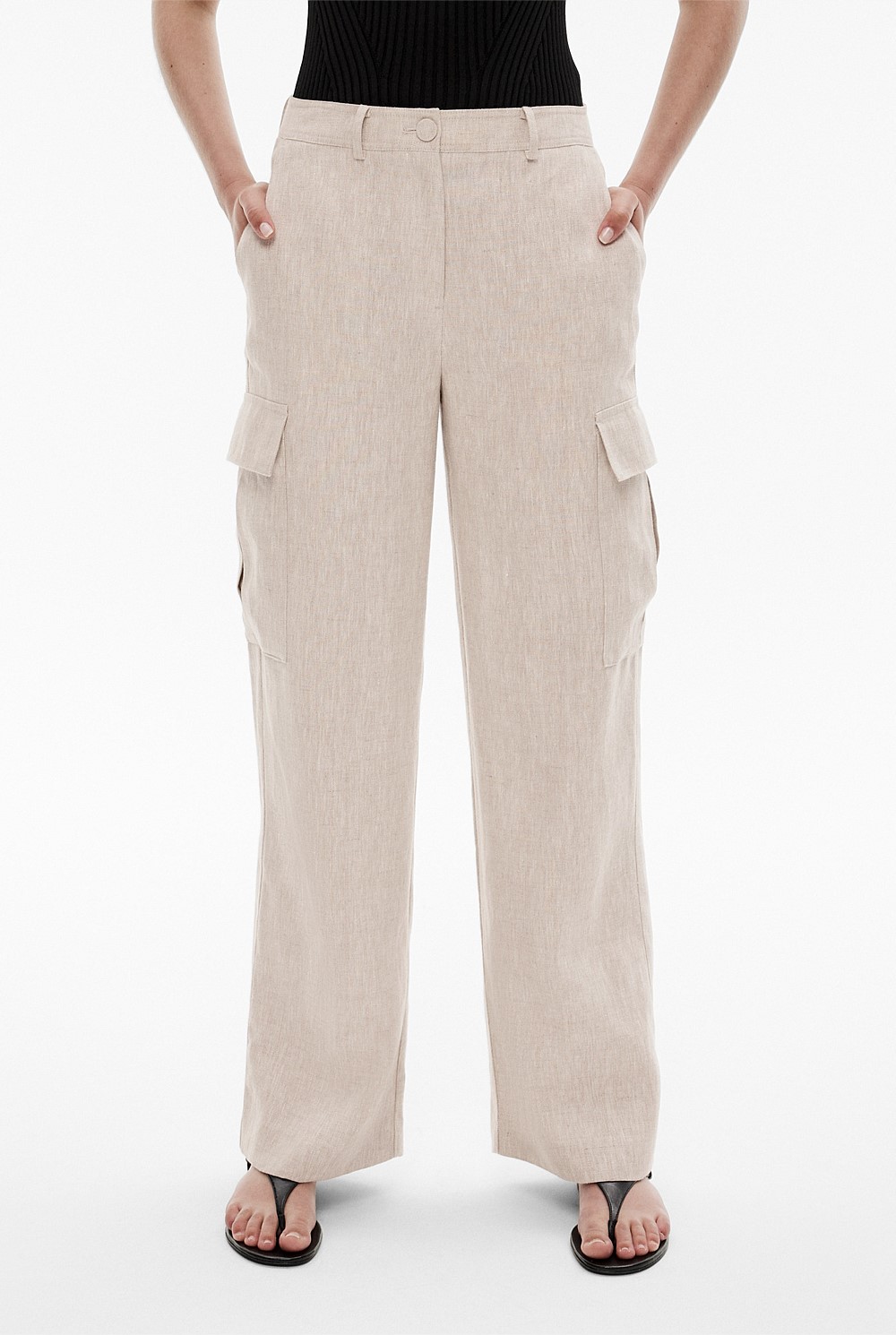 Linen Cargo Pocket Trouser