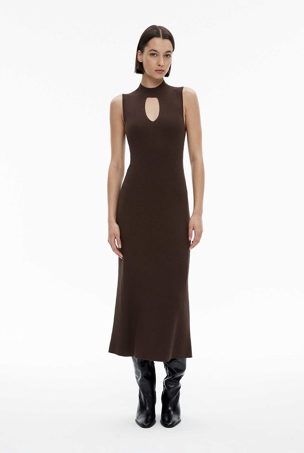 Keyhole Detail Knit Dress