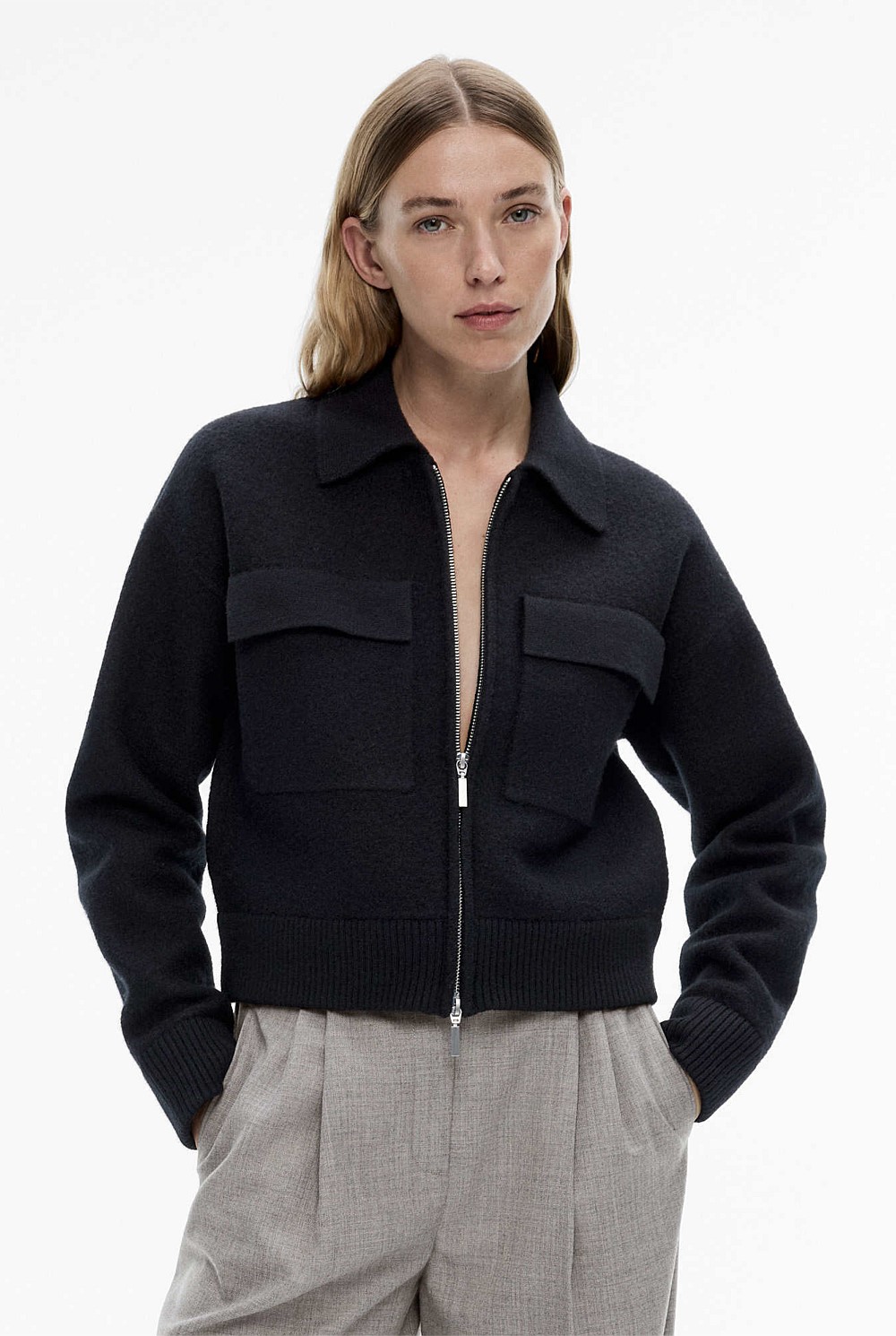 Wool Knit Bomber