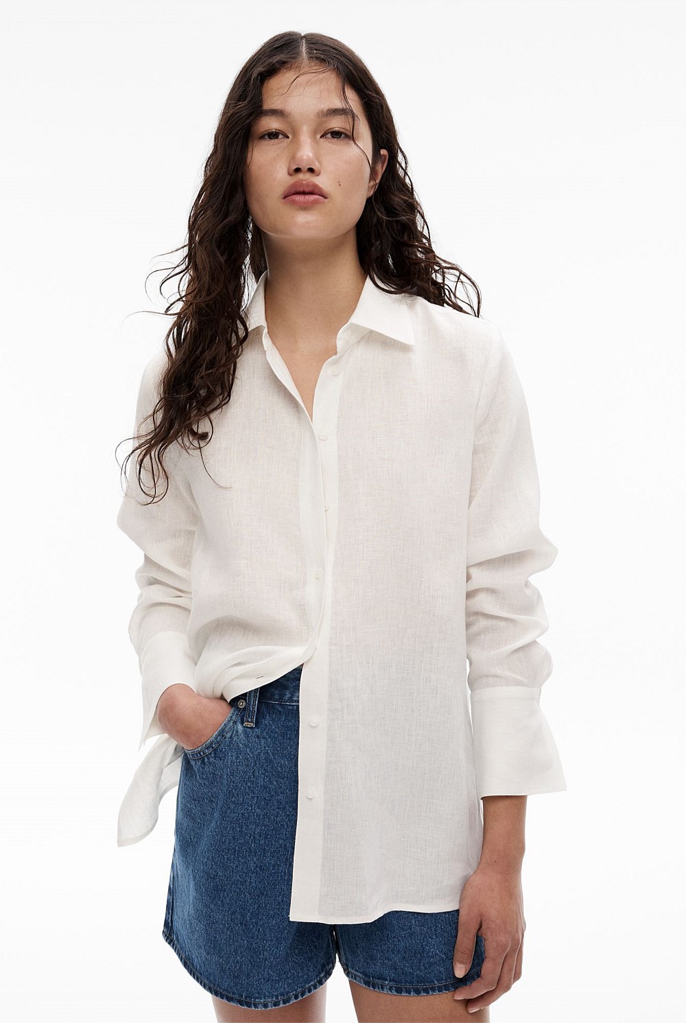 Linen Split Detail Shirt