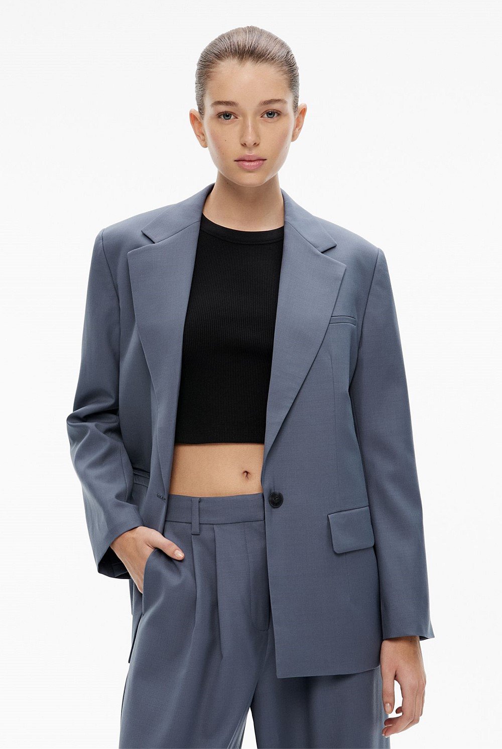 Oversized Single-Breasted Blazer