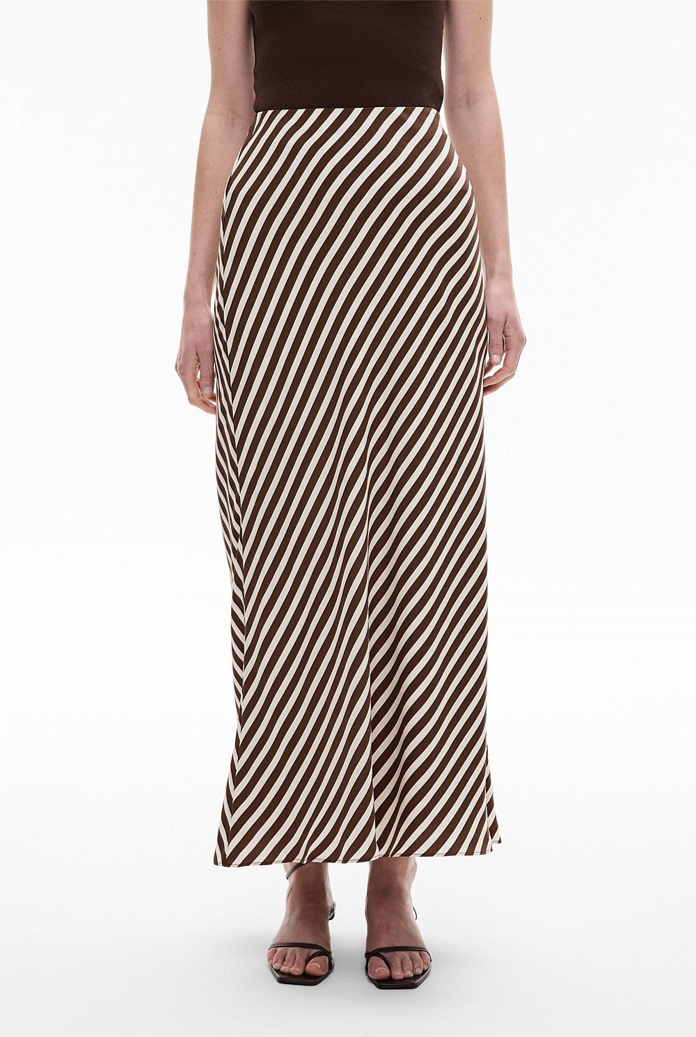 Stripe Maxi Slip Skirt