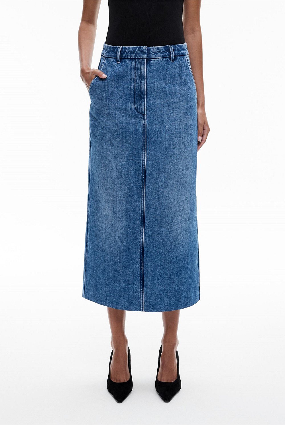 Denim Midi Skirt