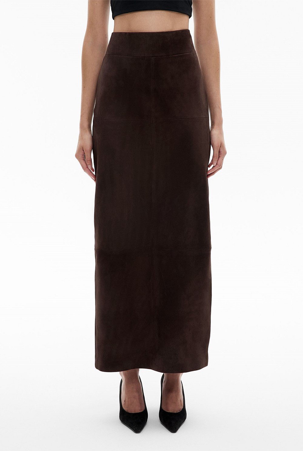 Suede Midi Skirt