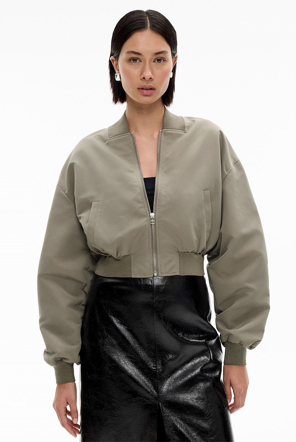 Cropped Bomber Jacket