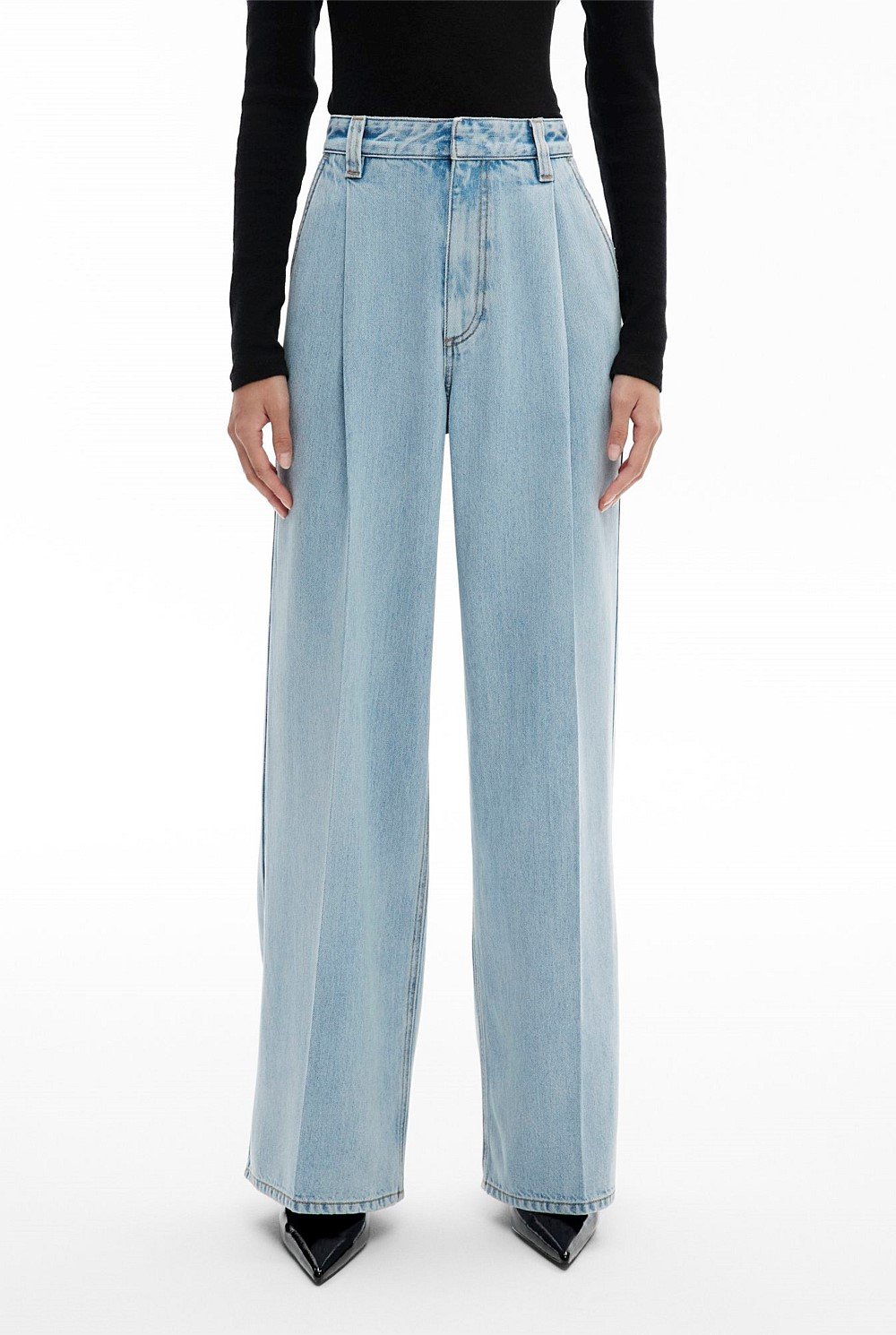 Pleated Denim Pant