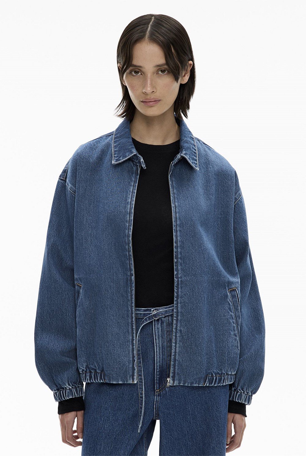 Denim Collared Bomber