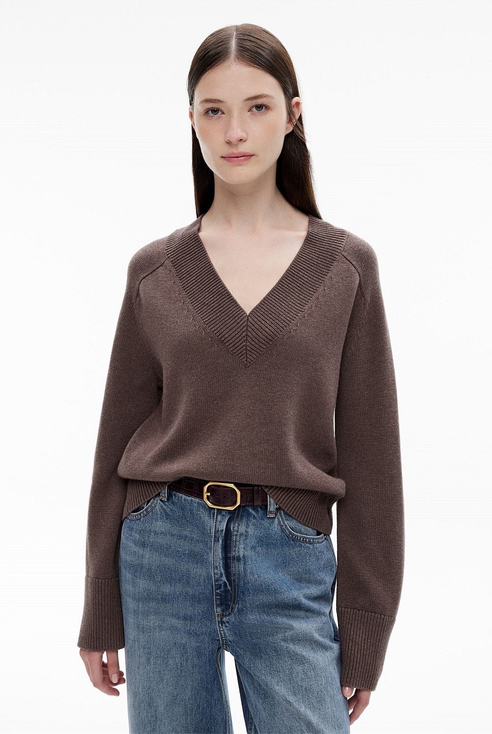 Raglan V Neck Knit