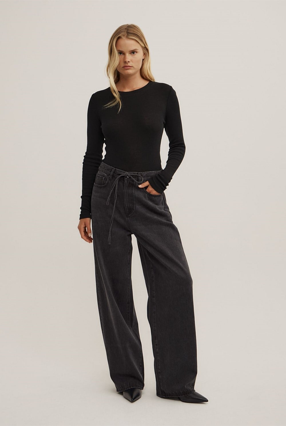 Drawcord Denim Jeans