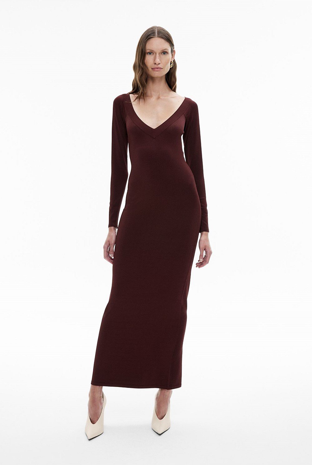 Wide Neck Knit Dress