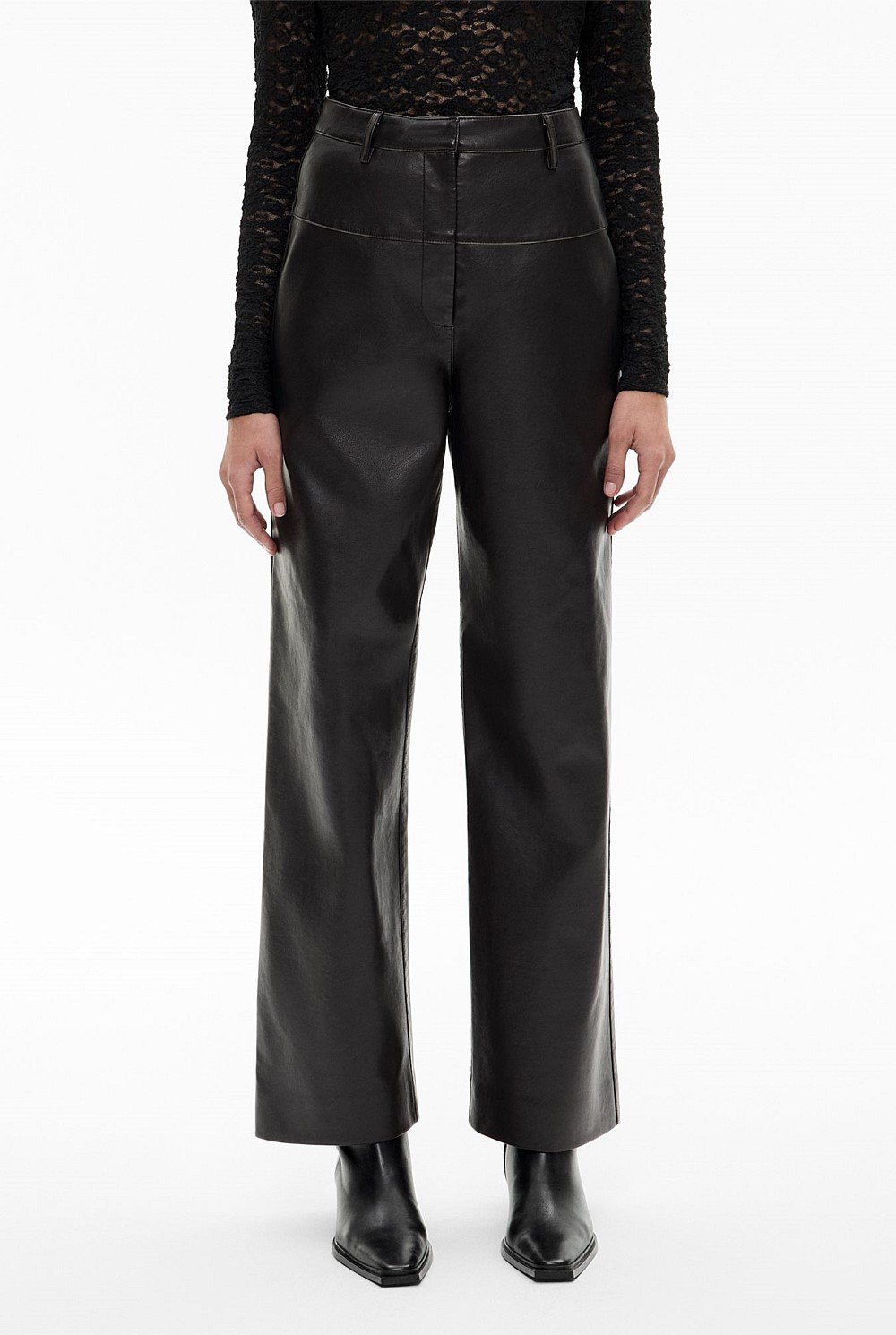 Spliced Faux Leather Pant