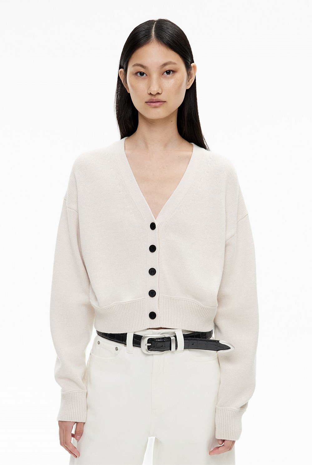 Button V Neck Cardigan