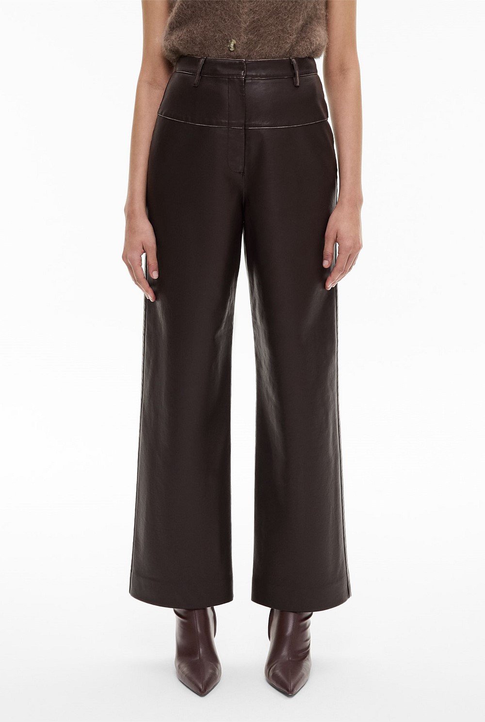 Spliced Faux Leather Pant
