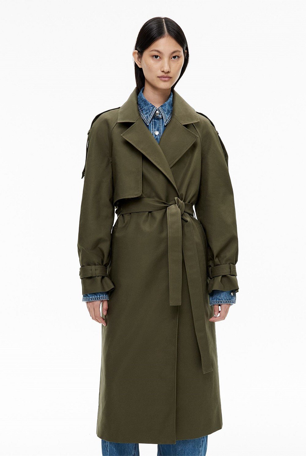 Snap Front Trench Coat