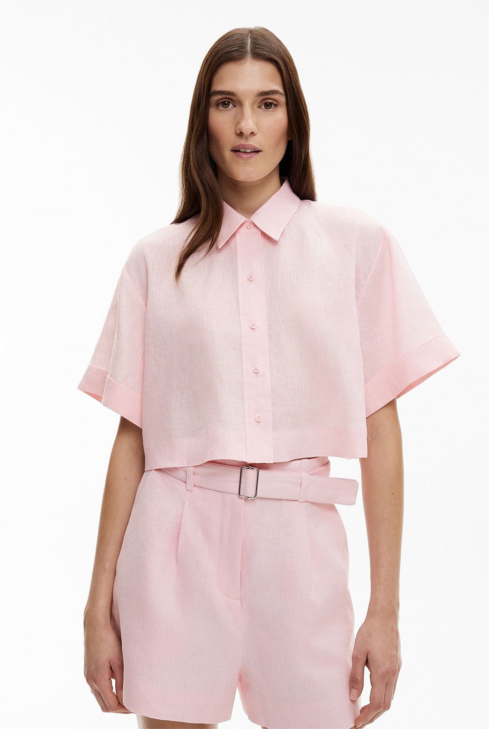 Linen Crop Shirt