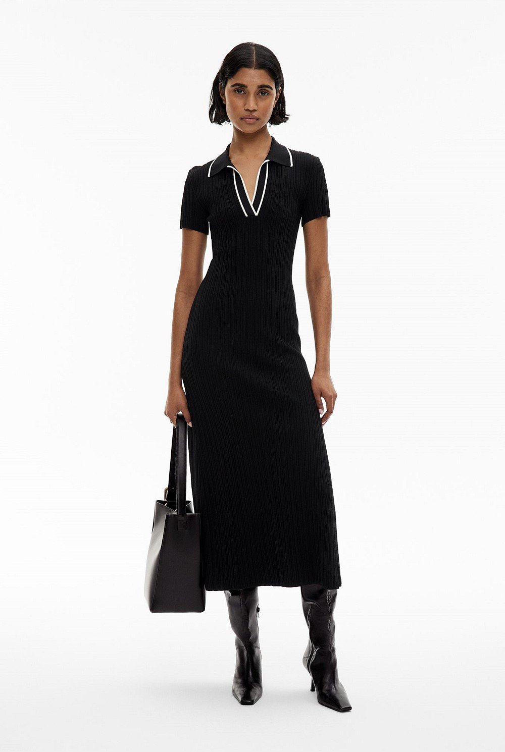 Polo Rib Knit Dress