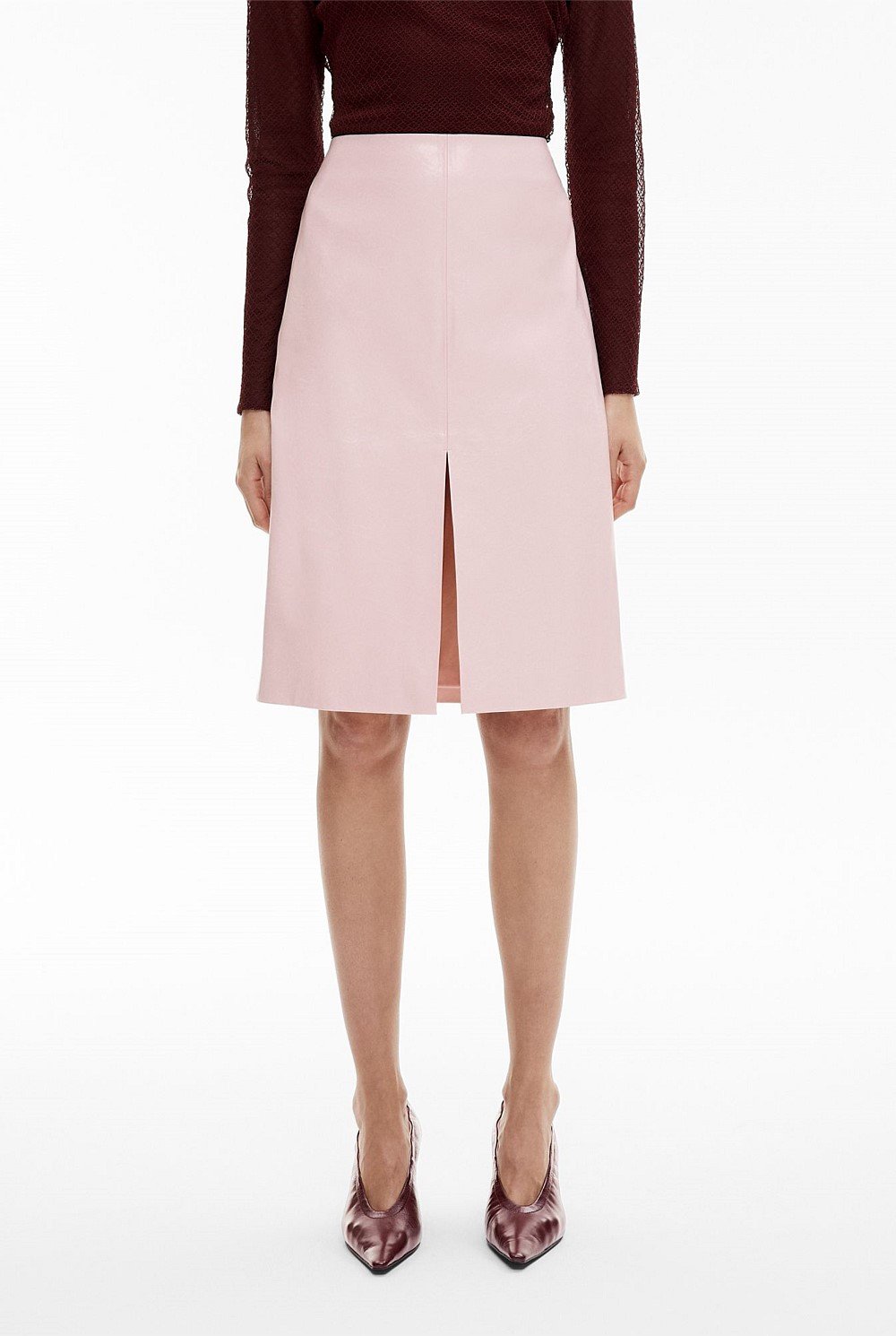Front Split Midi Skirt