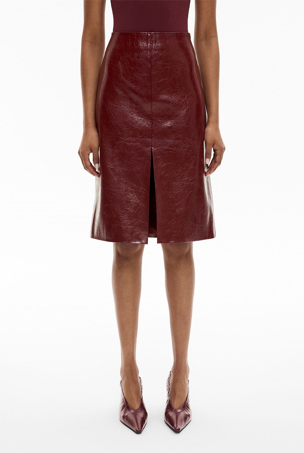 Front Split Midi Skirt