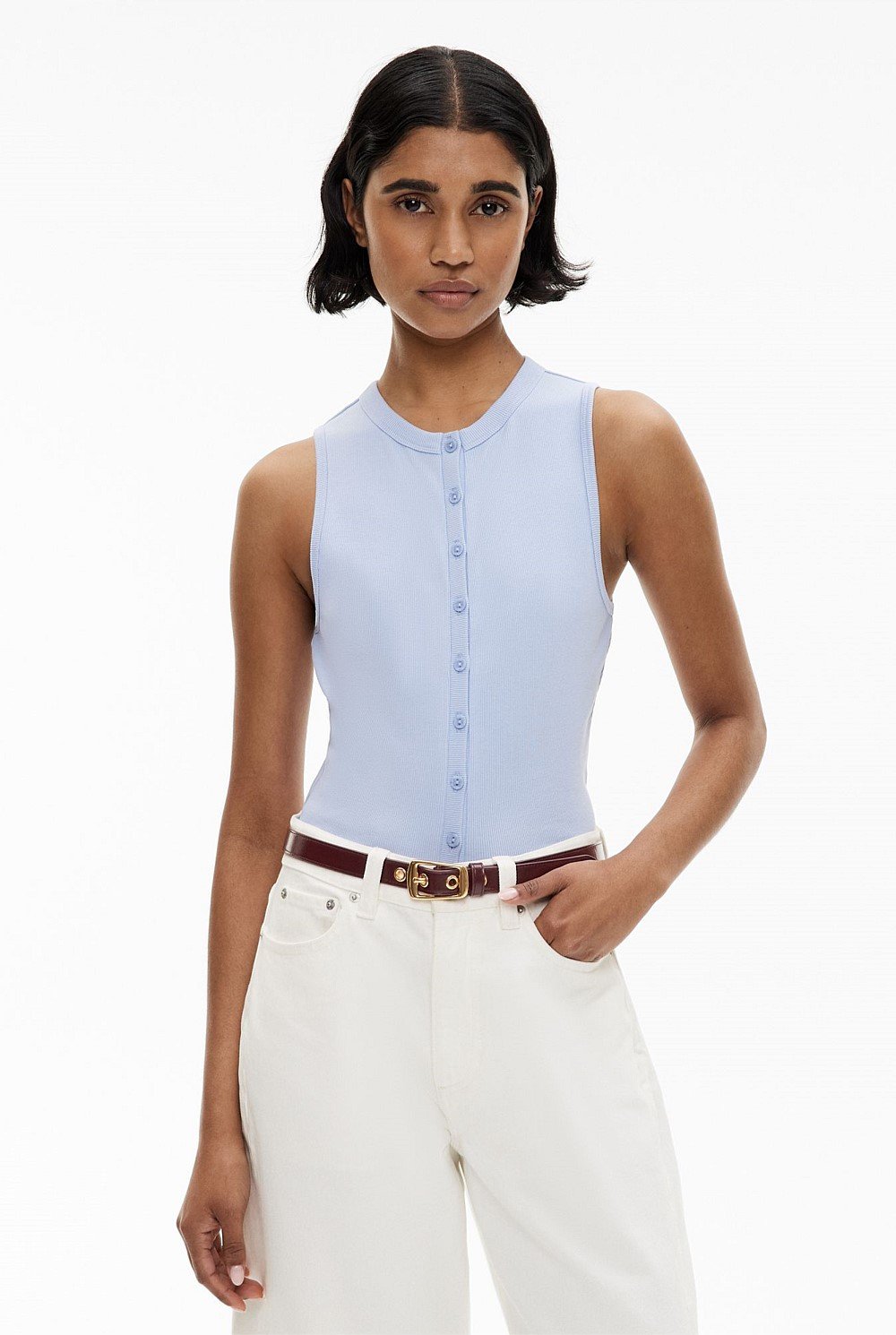 Button Through Tank Top