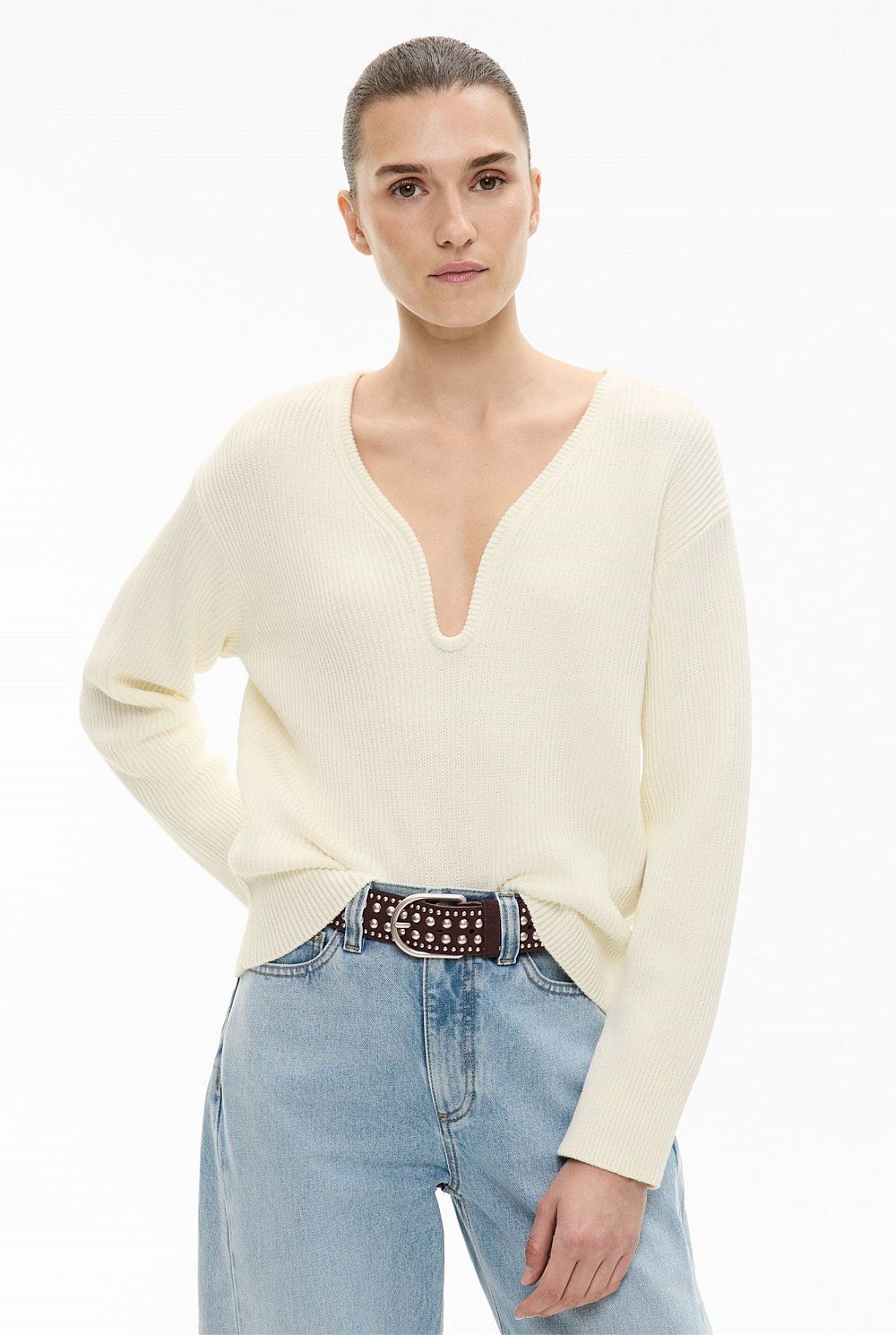 Shaped Neck Knit