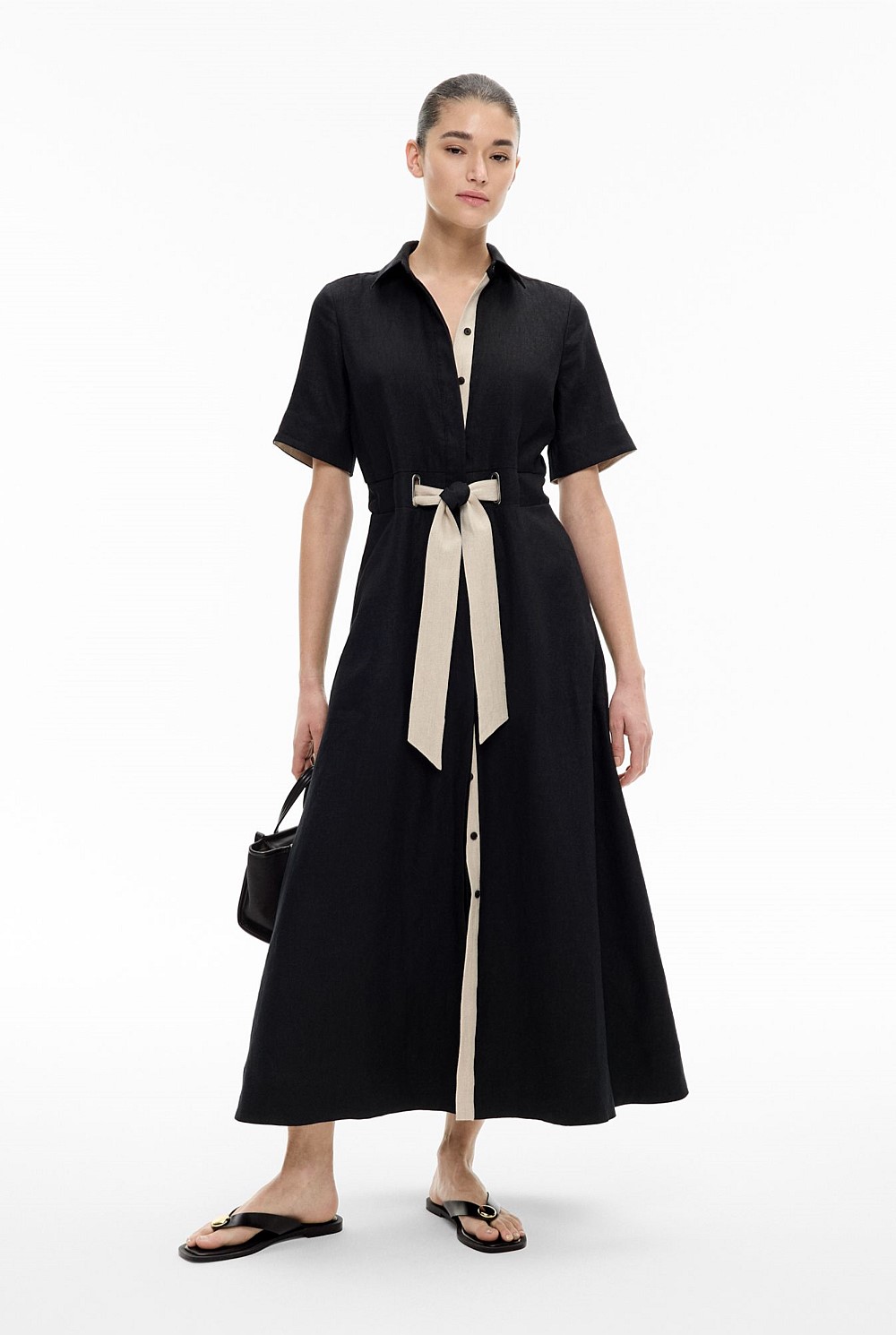 Eyelet Detail Midi Dress