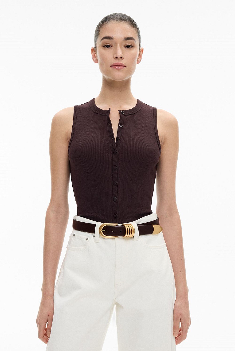 Button Through Tank Top