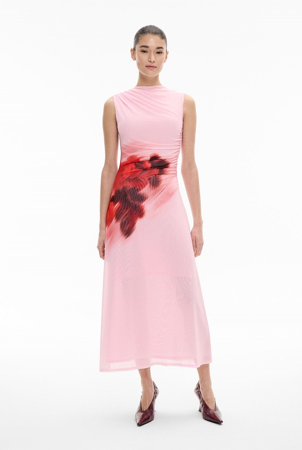 Mesh Drape Tank Dress