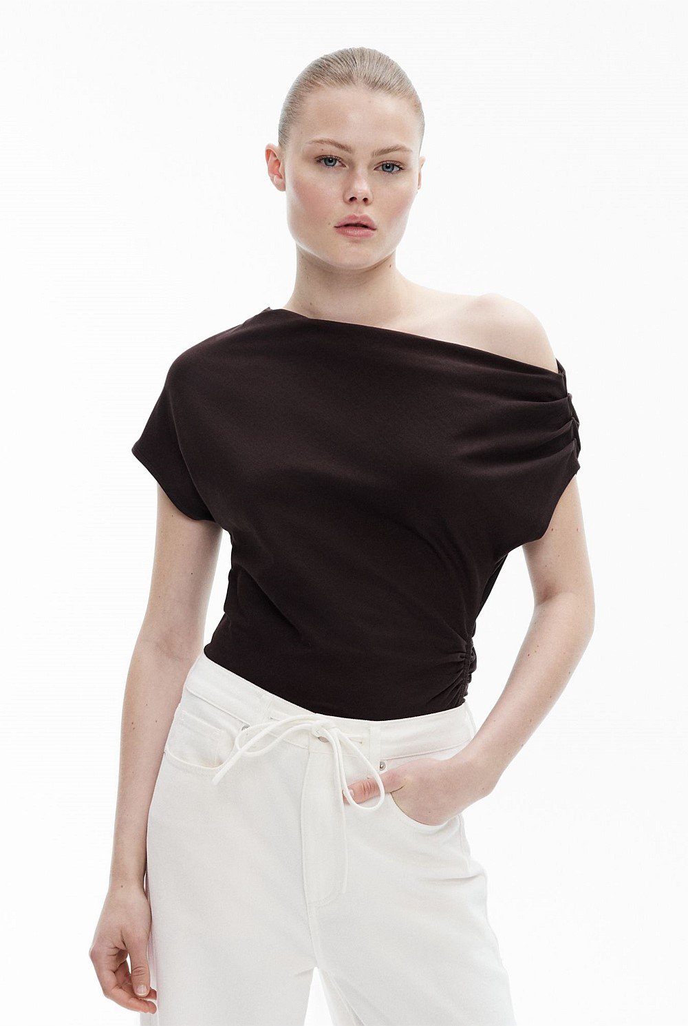 Asymmetric Draped T-Shirt