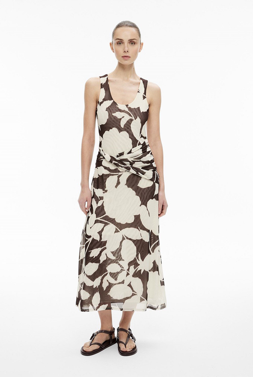 Twist Scoop Mesh Dress