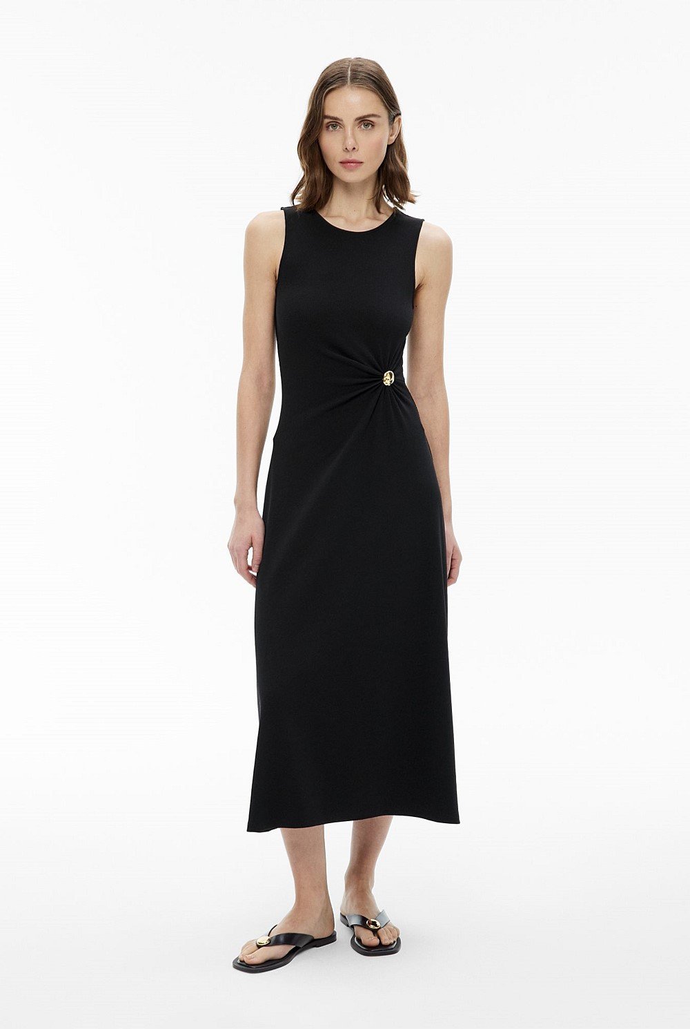 Trim Detail Rib Dress