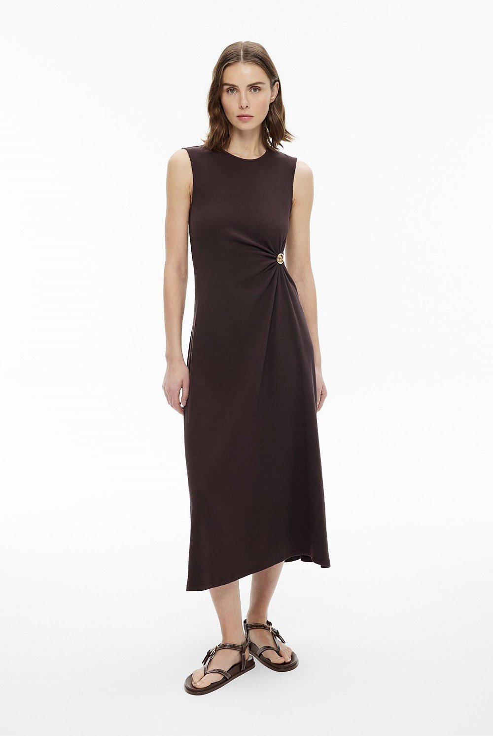Trim Detail Rib Dress