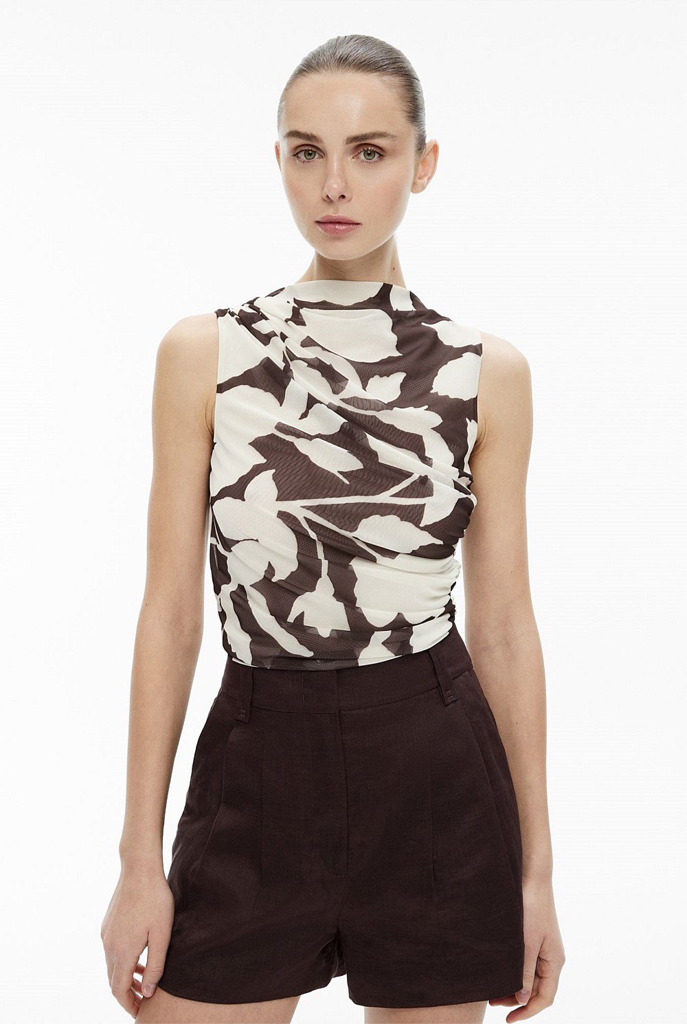 Mesh Drape Tank Top