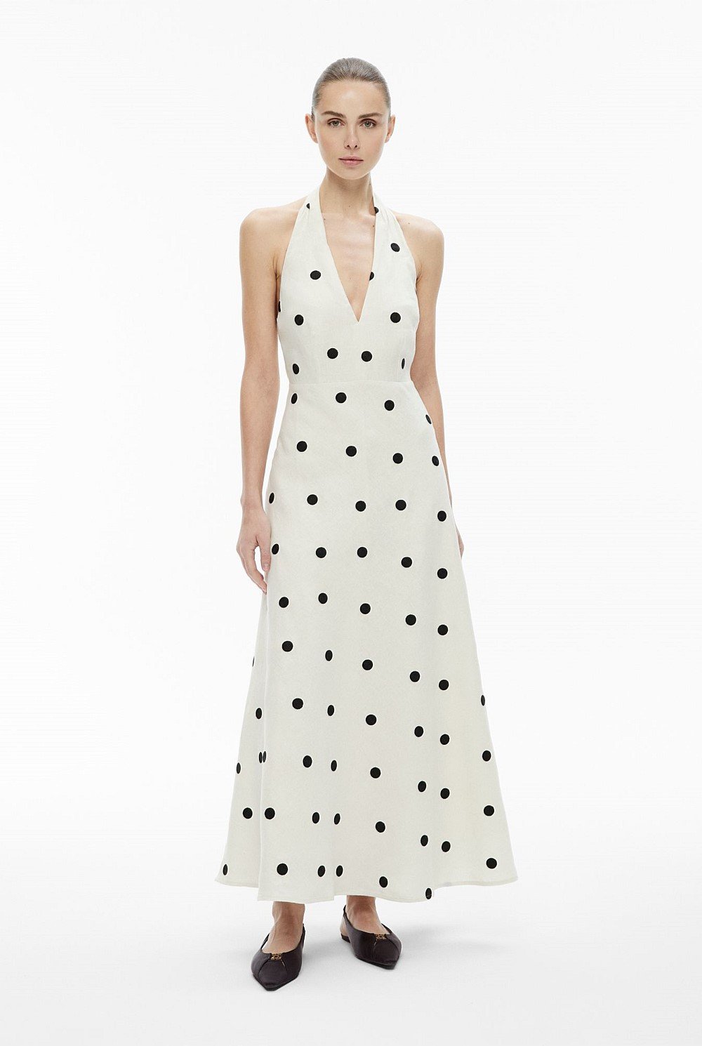 Spot Halter Maxi Dress