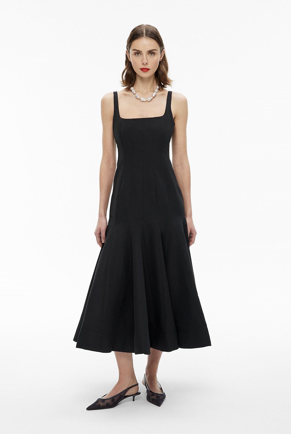 Square Neck Flared Dress