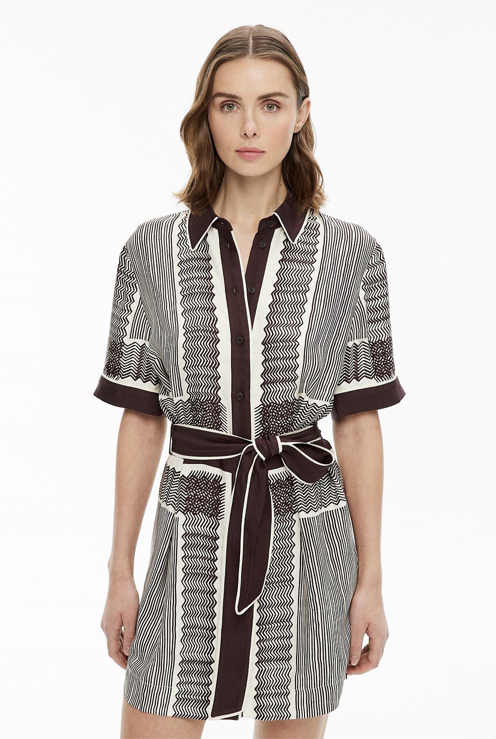 Self Tie Shirt Dress
