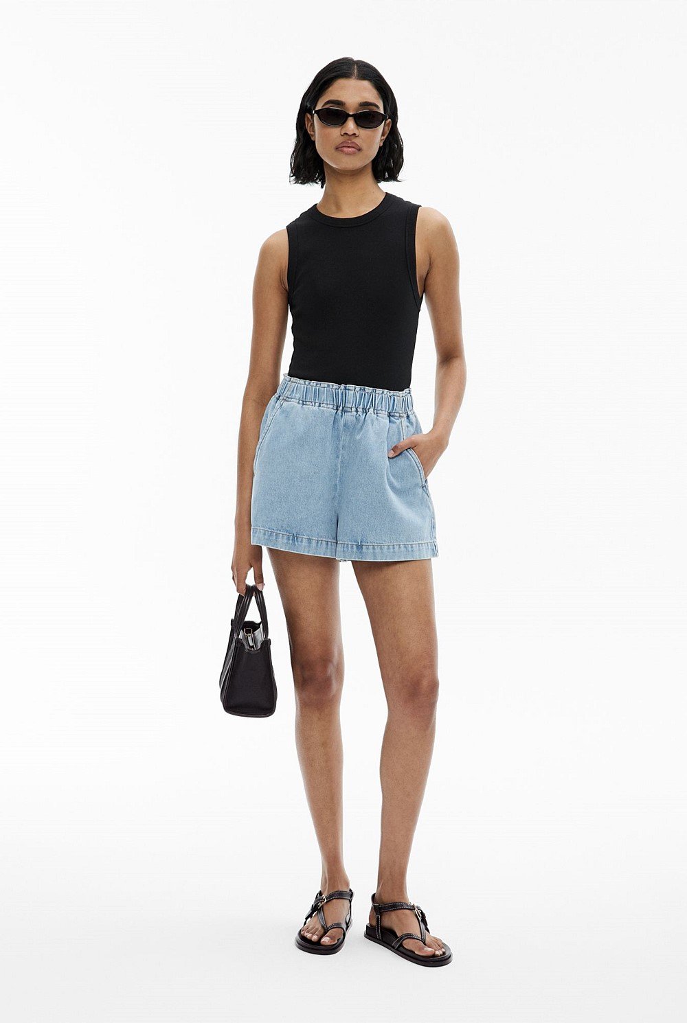 Denim Pull On Shorts