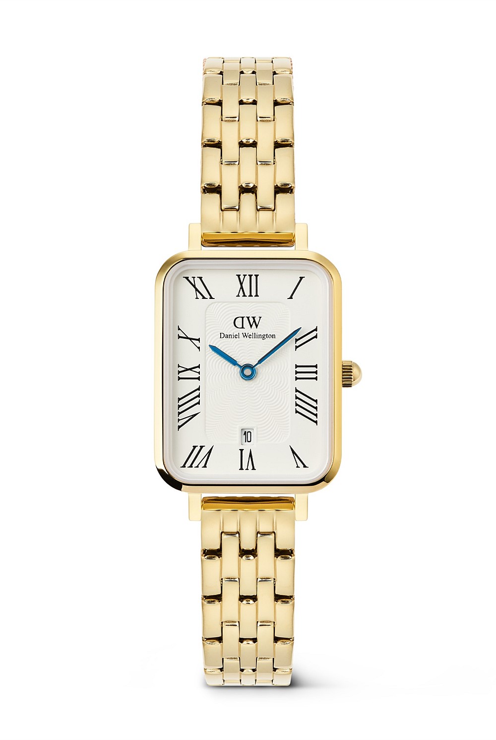 Quadro  Roman Numerals Date 5-link Gold