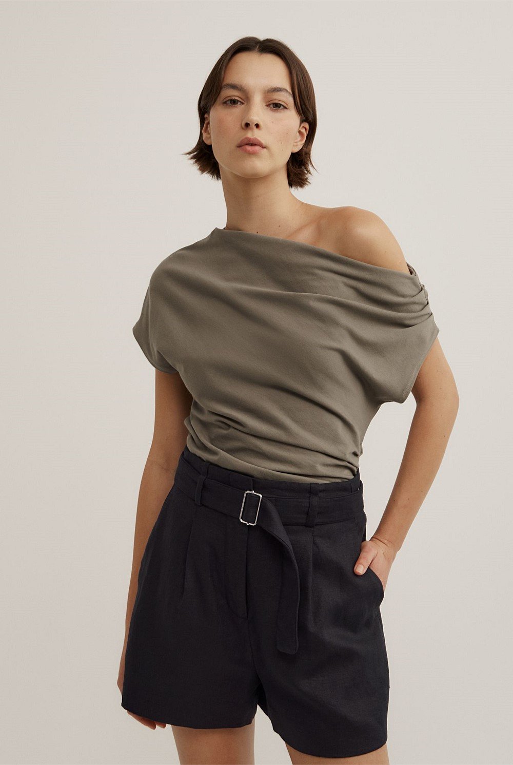 Asymmetric Drape T-Shirt