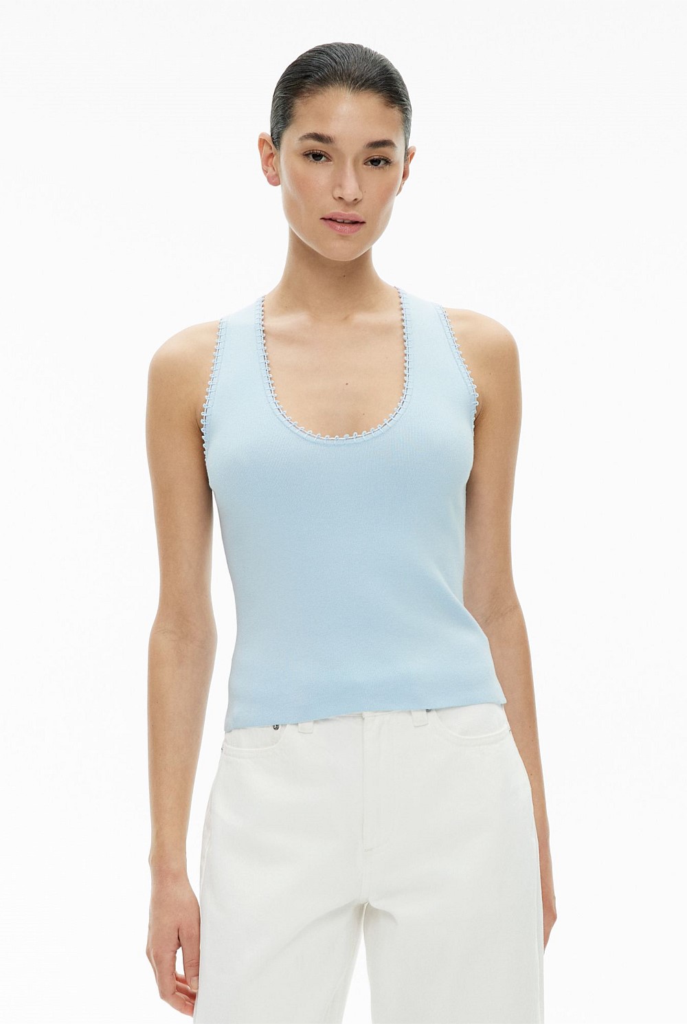 Crochet Detail Knit Tank Top