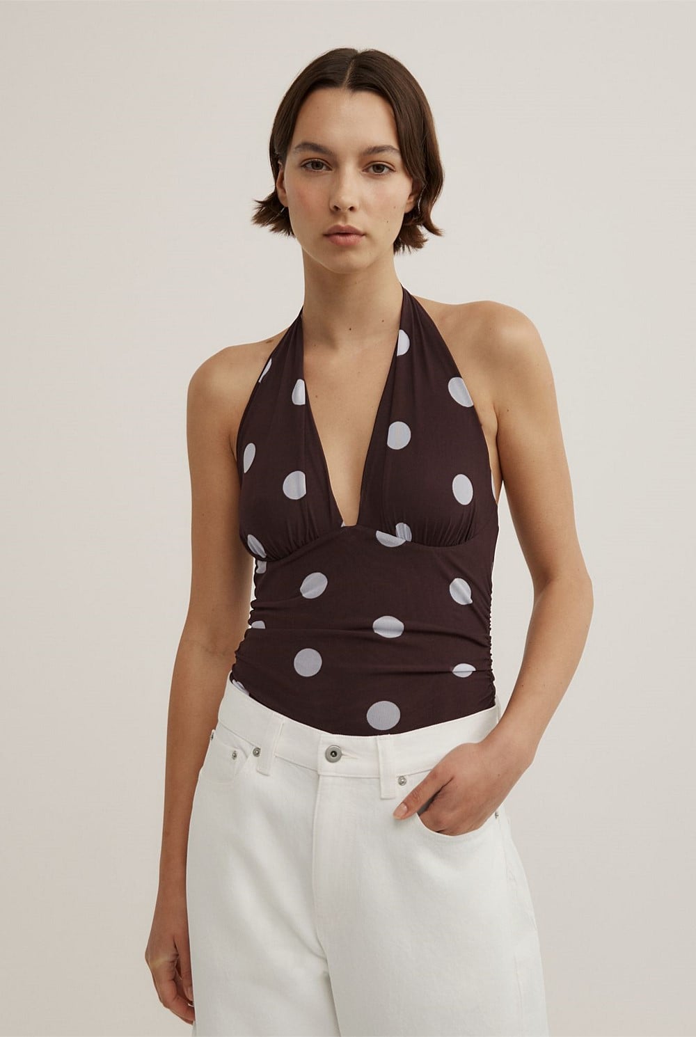 Halterneck Mesh Bodysuit