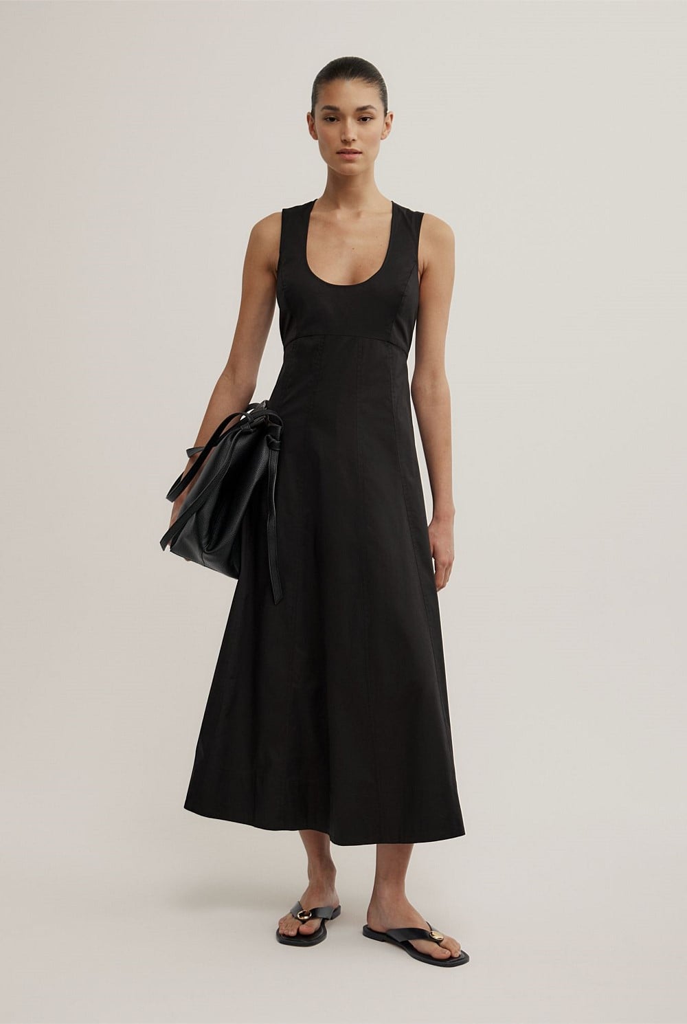 Scoop Neck Midi Dress