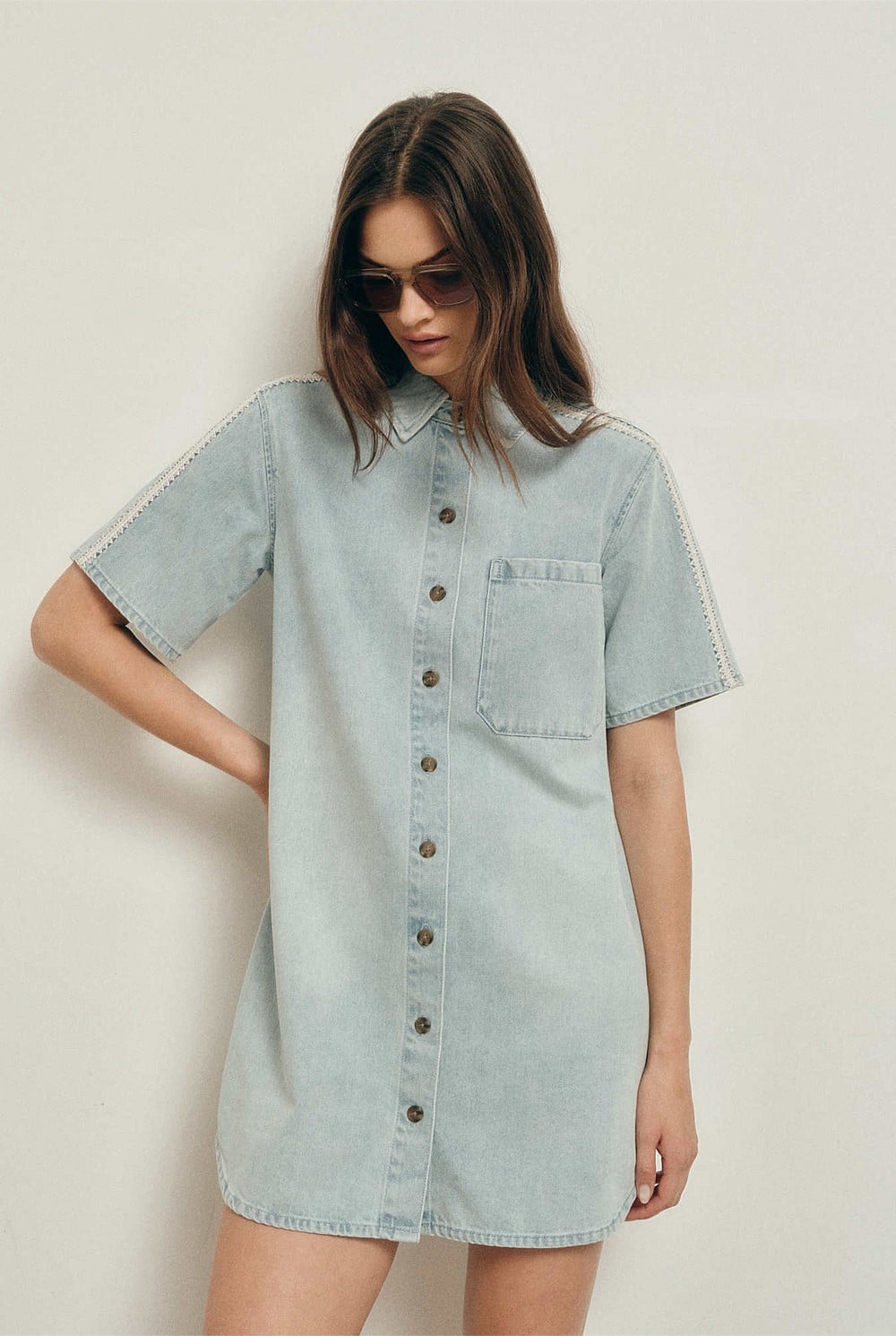 Stitch Detail Denim Dress