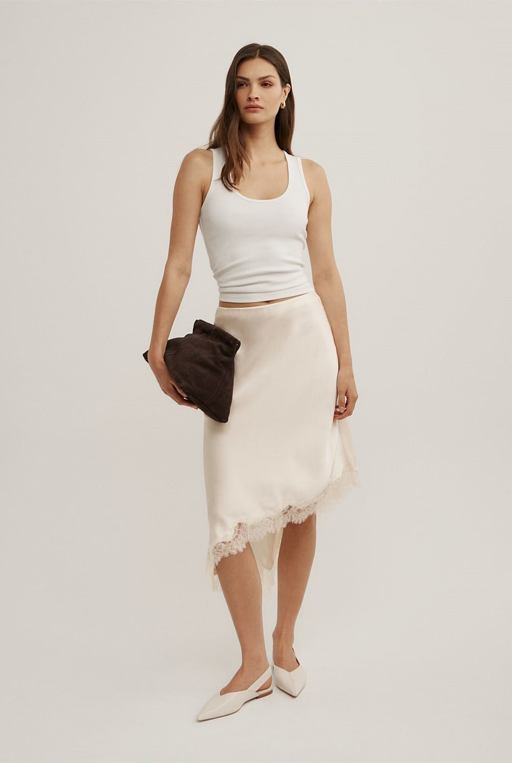Asymmetric Lace Skirt