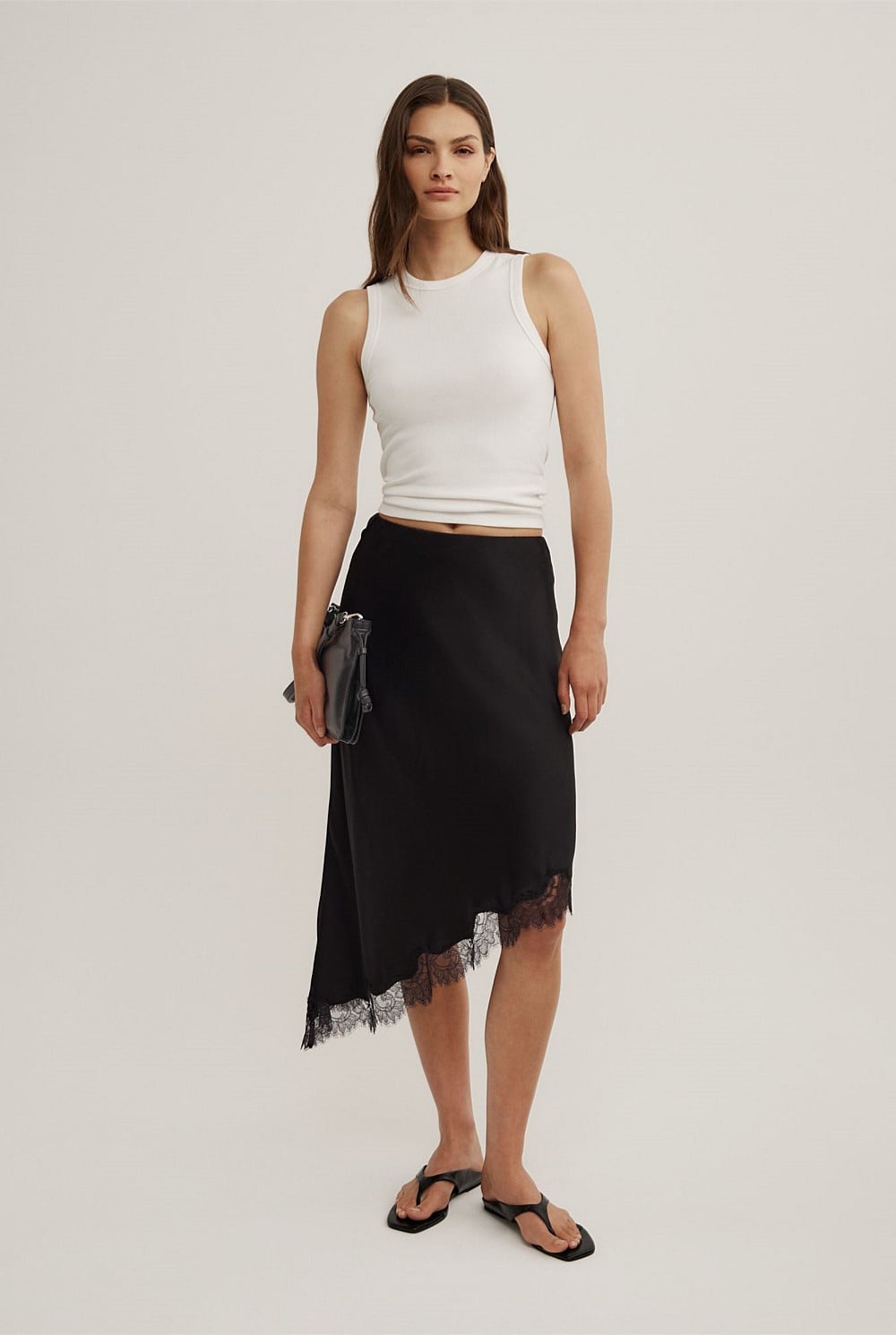 Asymmetric Lace Skirt