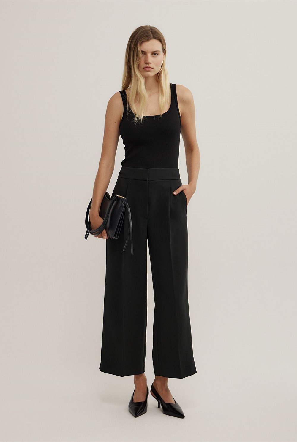 Pick Stitch Crop Pants