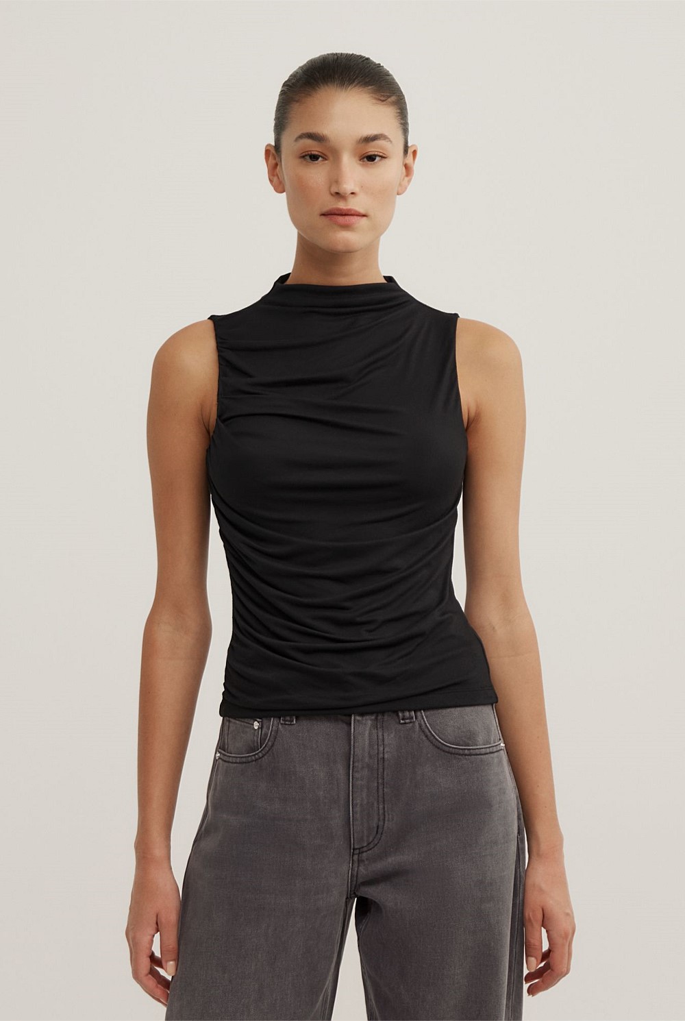 Gathered Jersey Top