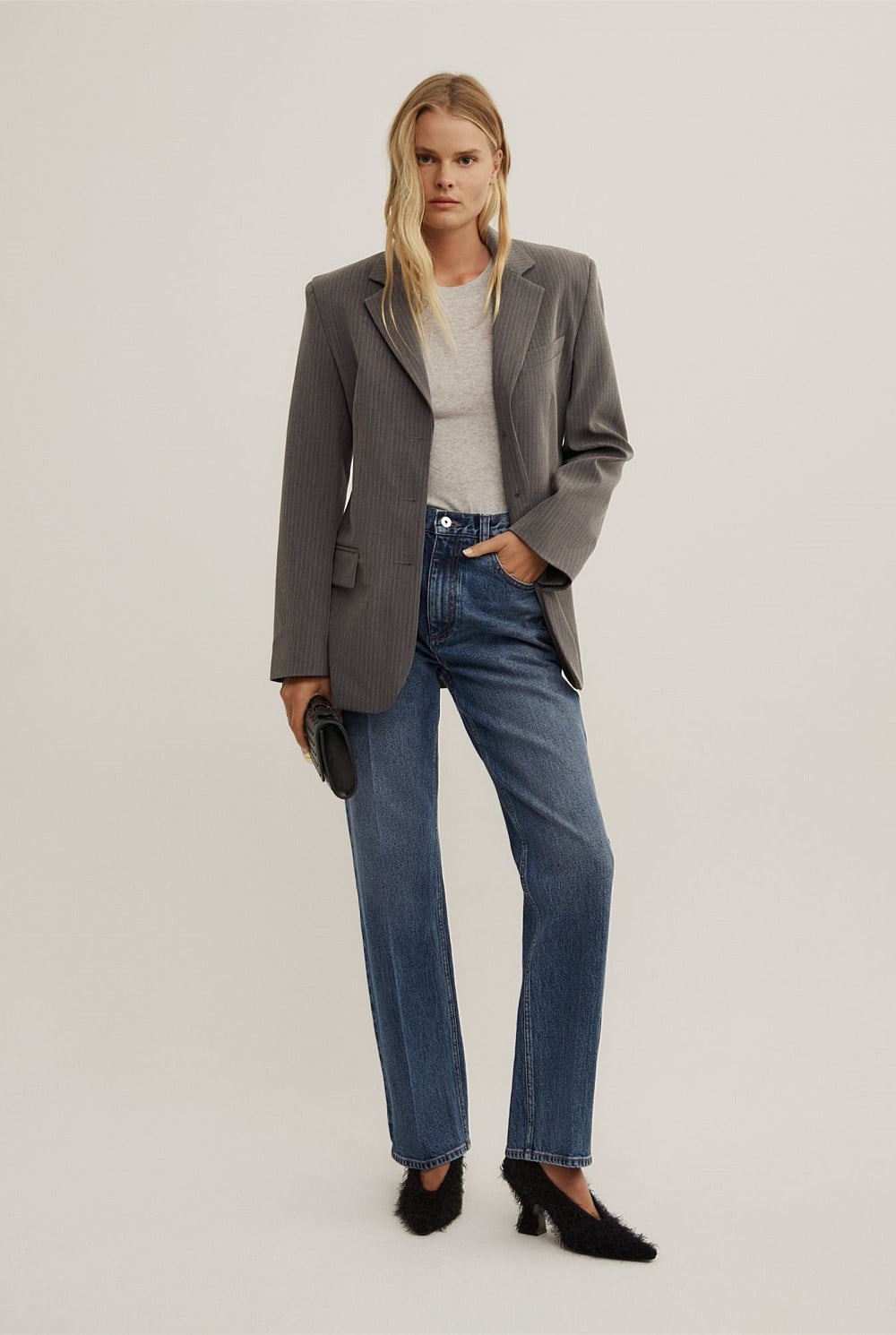 Pinstripe Slim Blazer