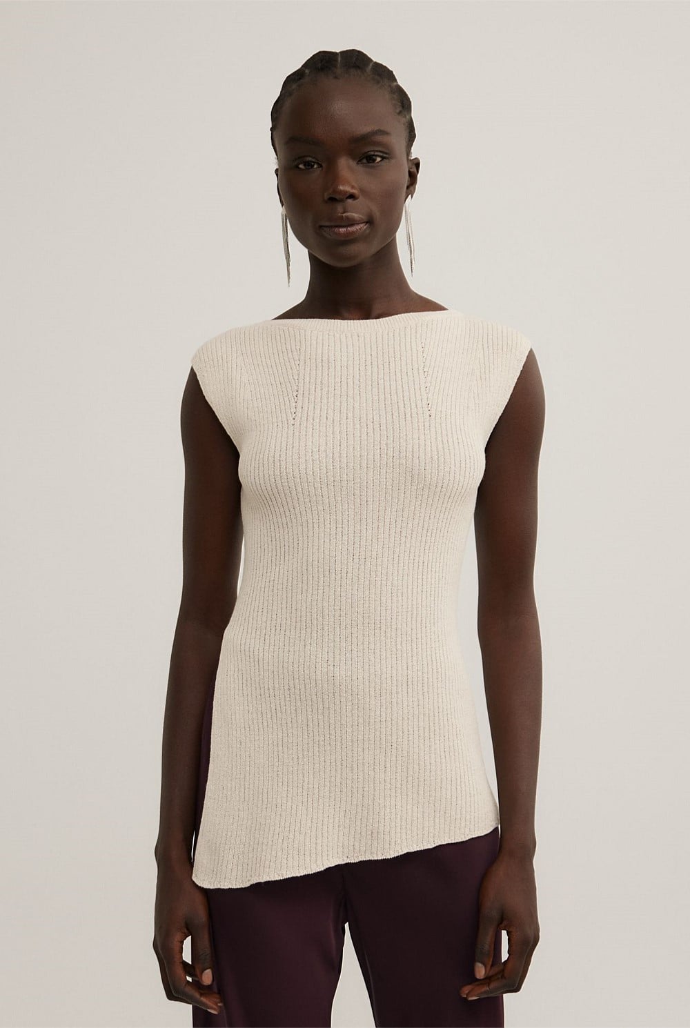 Asymmetric Hem Knit Tank