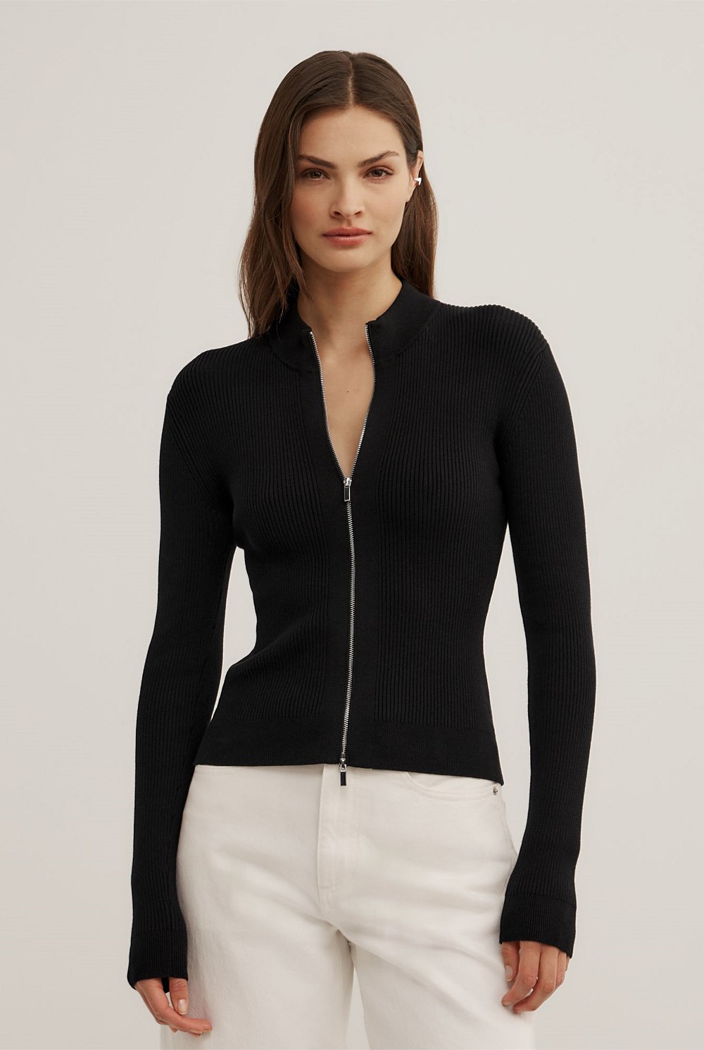 Double Zip Knit Cardigan