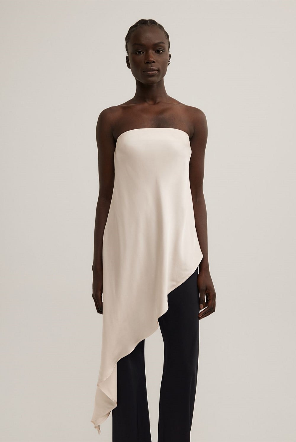 Asymmetric Strapless Top